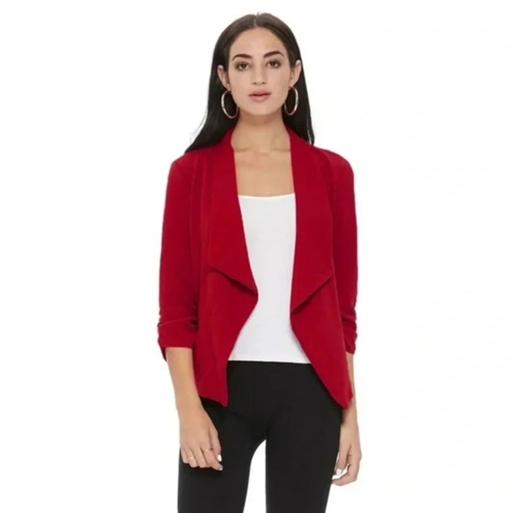 Jones New York Womens M‎ 100% Cashmere Open Front Cardigan Red Workwear Soft